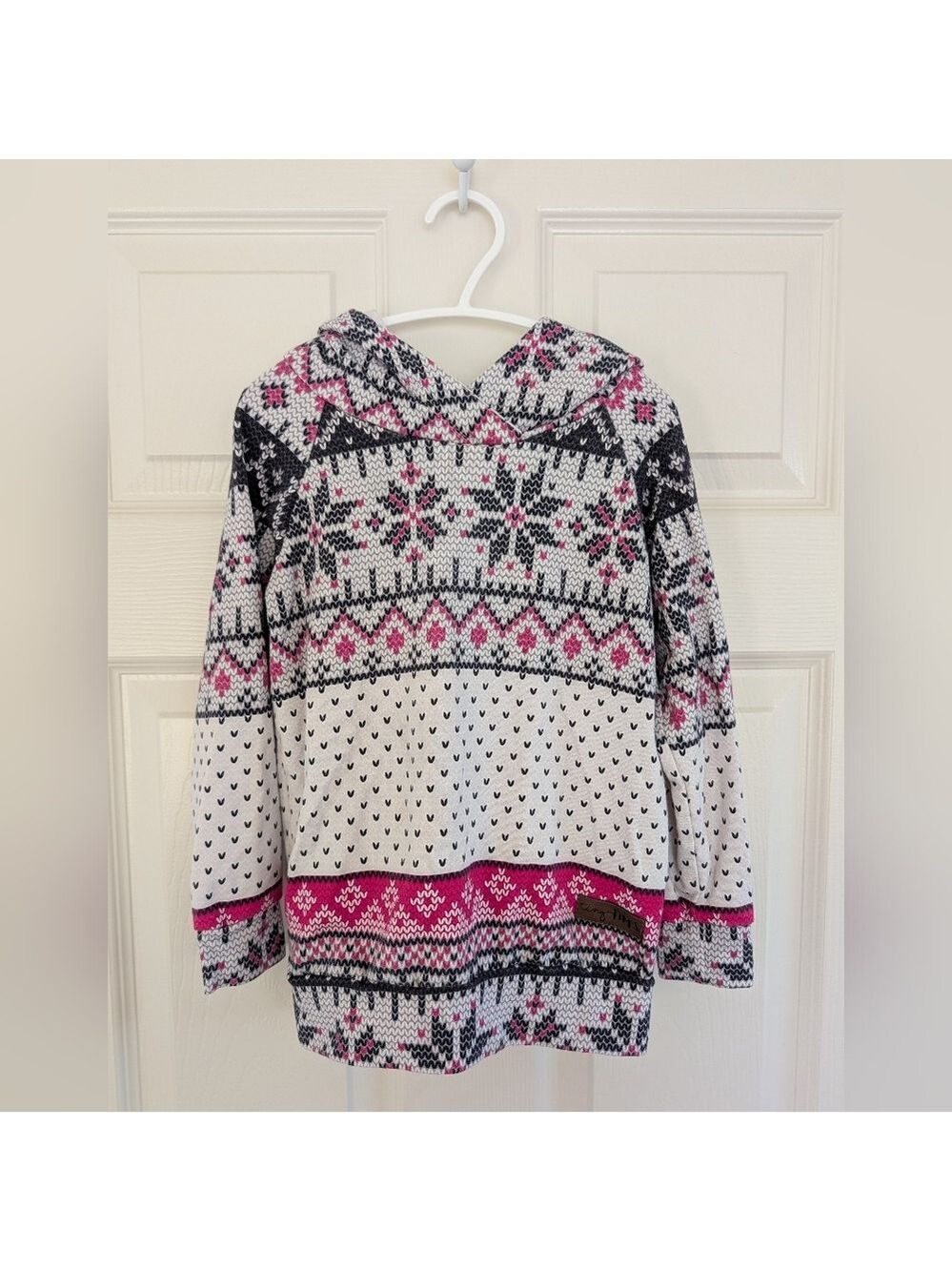 Tiny Tim's Kids Festive' Pink and Black‎ Patterned Hoodie